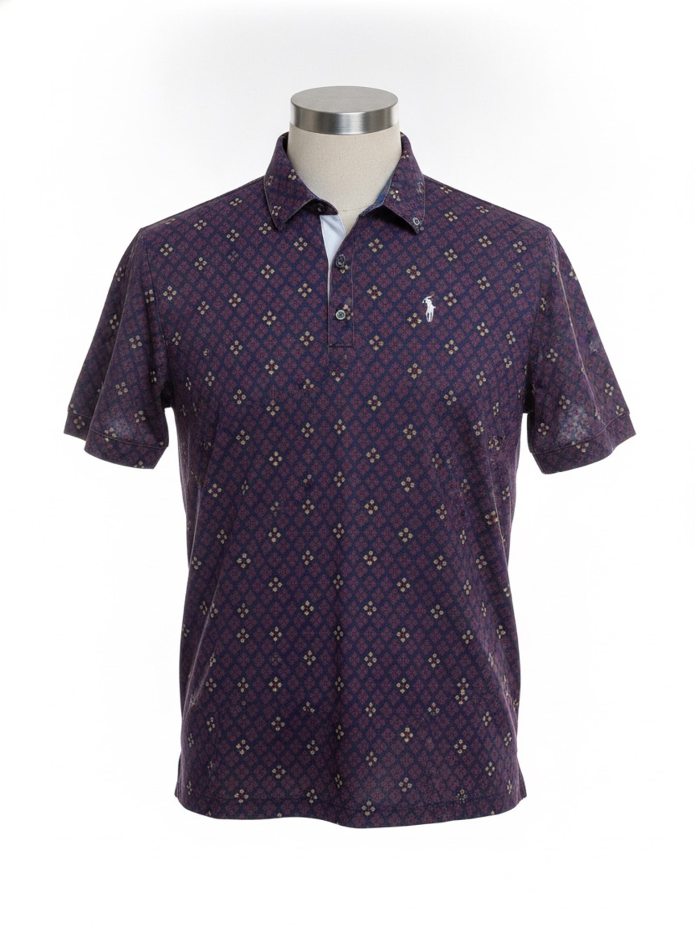William Murray Golf Polo Shirt Men’s XL Blue Red Geometric Print Performance